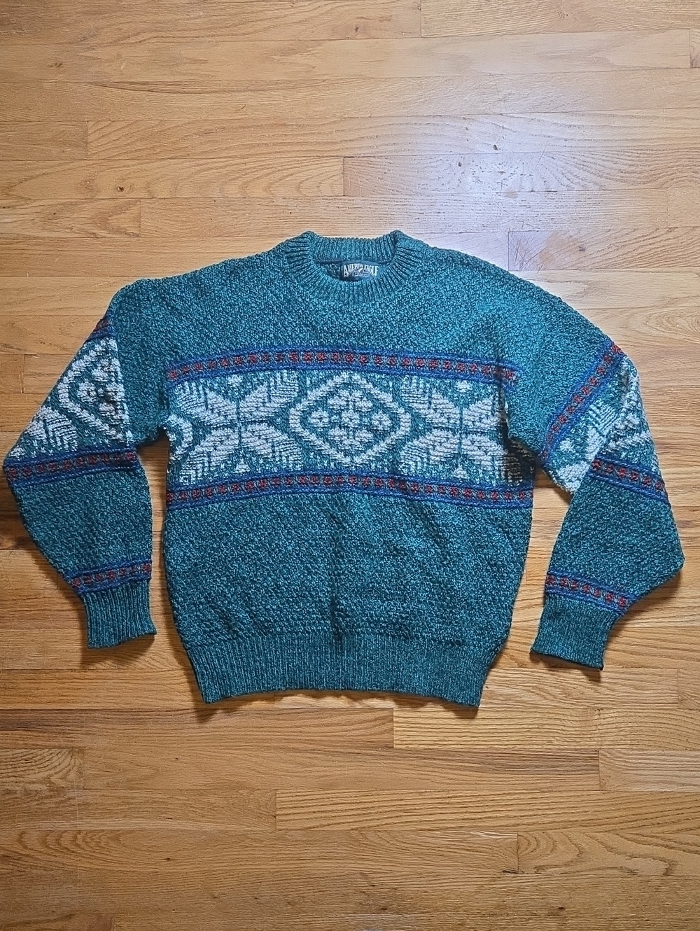 Vintage 80s American Eagle wool blend fairisle knit sweater
